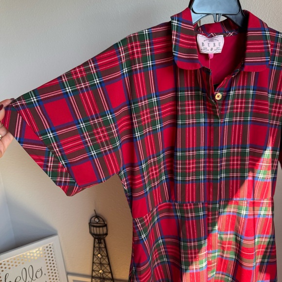 NWT Buru Donna Day Short Sleeve Contrast Bow Detail Stripe Print Shirt Dress - Picture 5 of 11